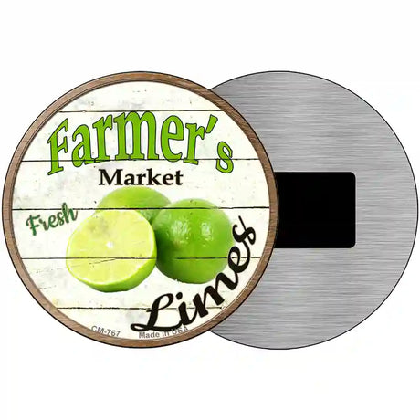 Farmers Market Limes Novelty Metal Circular Sign 3.5" (CM)