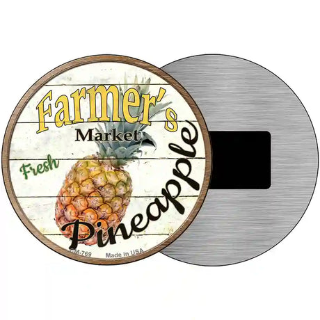 Farmers Market Pineapple Novelty Metal Circular Sign 3.5" (CM)