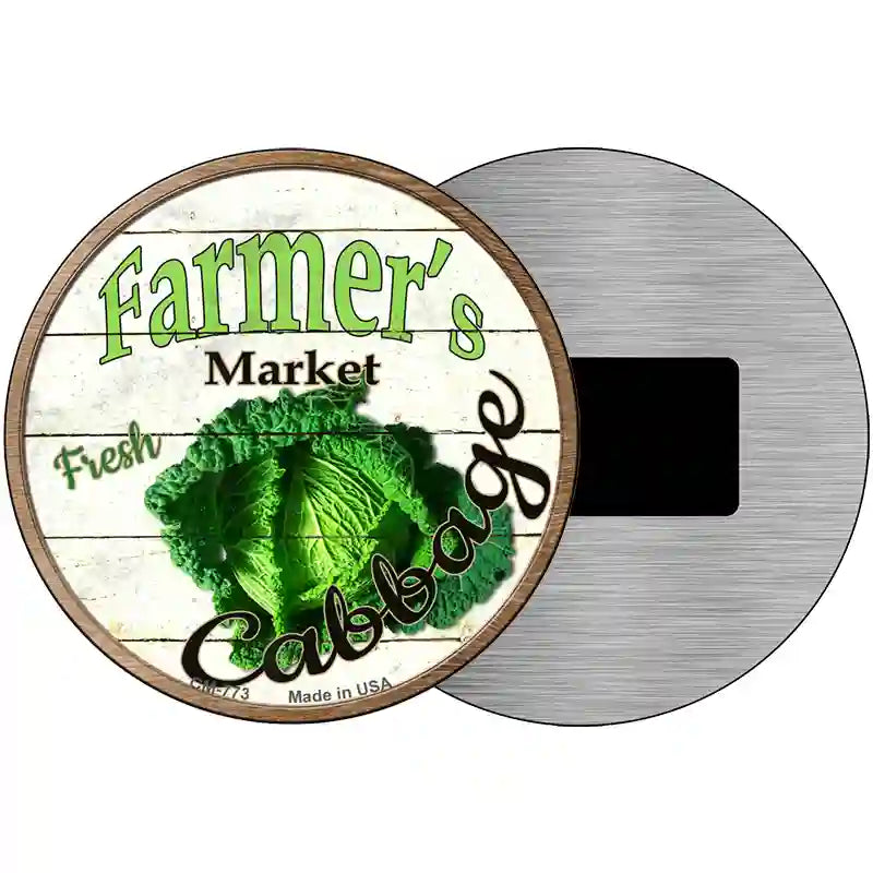 Farmers Market Cabbage Novelty Metal Circular Sign 3.5" (CM)