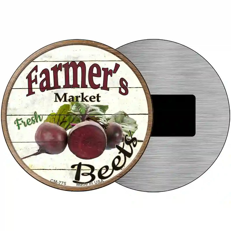 Farmers Market Beets Novelty Metal Circular Sign 3.5" (CM)