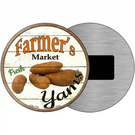 Farmers Market Yams Novelty Metal Circular Sign 3.5" (CM)