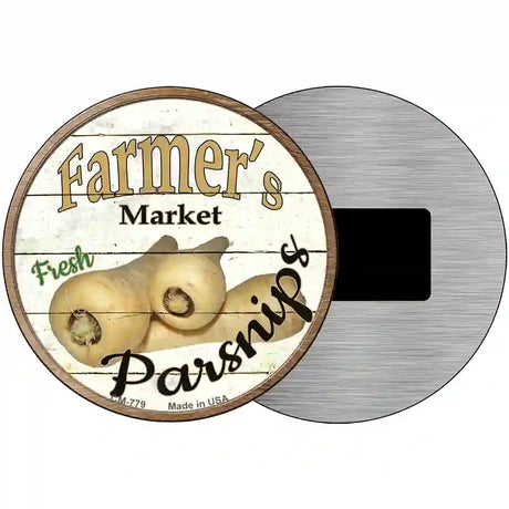 Farmers Market Parsnips Novelty Metal Circular Sign 3.5" (CM)