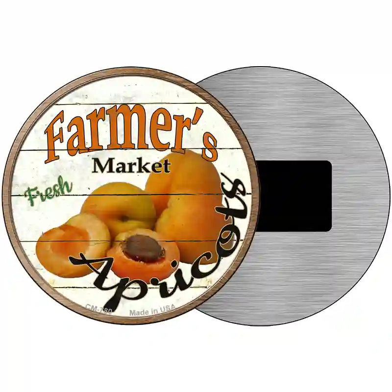 Farmers Market Apricots Novelty Metal Circular Sign 3.5" (CM)