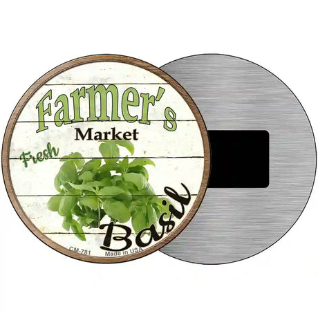 Farmers Market Basil Novelty Metal Circular Sign 3.5" (CM)