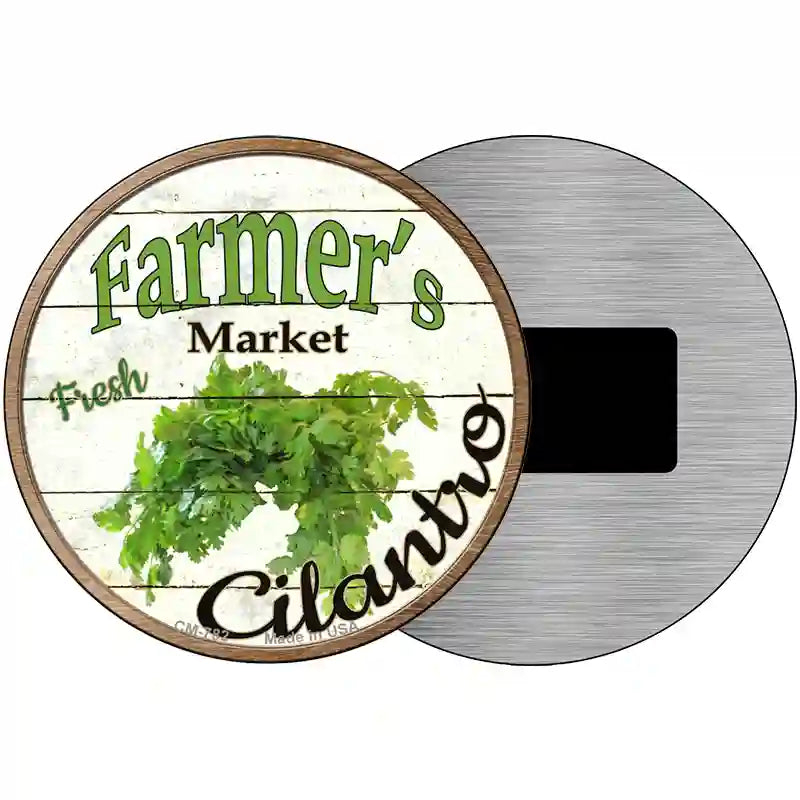 Farmers Market Cilantro Novelty Metal Circular Sign 3.5" (CM)