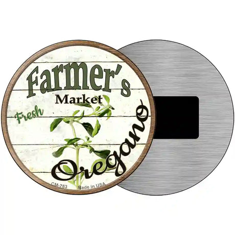 Farmers Market Oregano Novelty Metal Circular Sign 3.5" (CM)