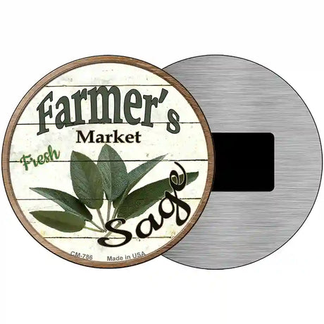 Farmers Market Sage Novelty Metal Circular Sign 3.5" (CM)