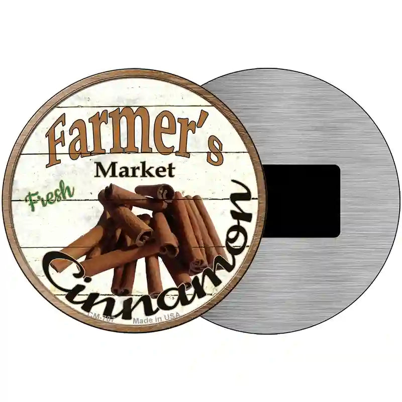 Farmers Market Cinnamon Novelty Metal Circular Sign 3.5" (CM)