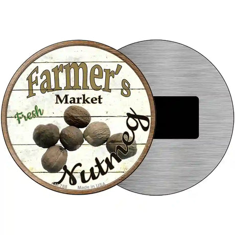 Farmers Market Nutmeg Novelty Metal Circular Sign 3.5" (CM)