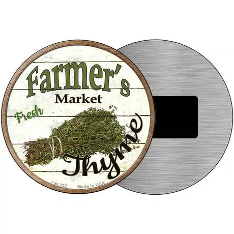 Farmers Market Thyme Novelty Metal Circular Sign 3.5" (CM)