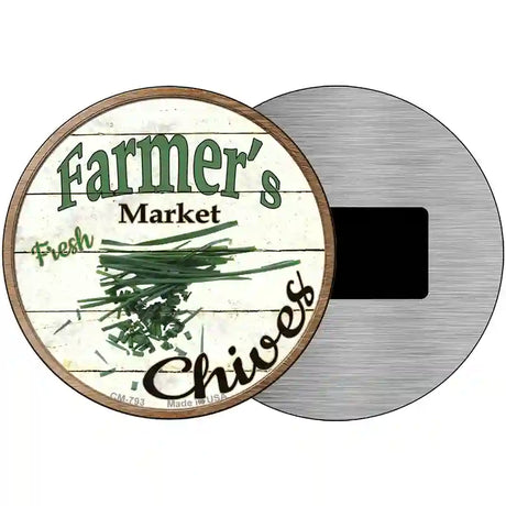 Farmers Market Chives Novelty Metal Circular Sign 3.5" (CM)