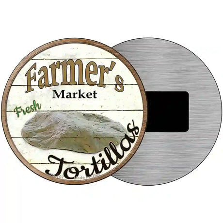 Farmers Market Tortillas  Novelty Metal Circular Sign 3.5" (CM)