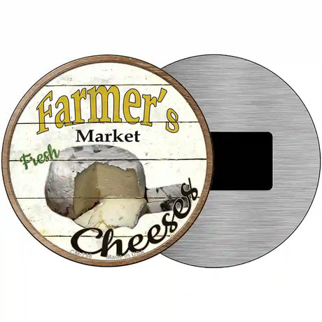 Farmers Market Cheeses Novelty Metal Circular Sign 3.5" (CM)