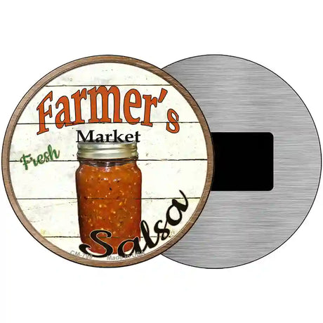 Farmers Market Salsa Novelty Metal Circular Sign 3.5" (CM)