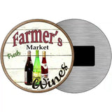 Farmers Market Wines Novelty Metal Circular Sign 3.5" (CM)