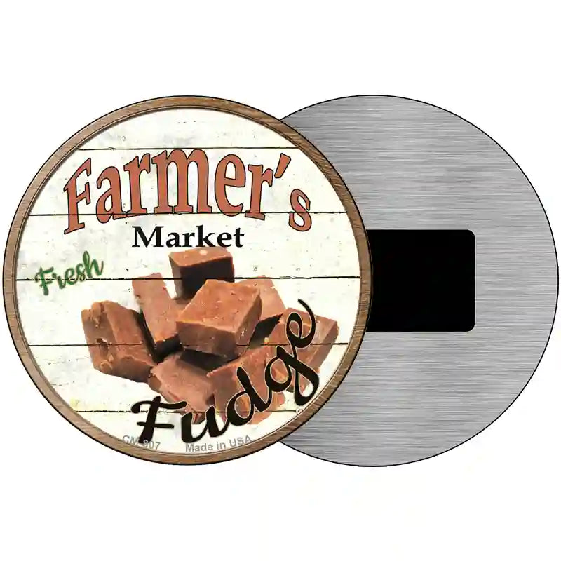 Farmers Market Fudge Novelty Metal Circular Sign 3.5" (CM)