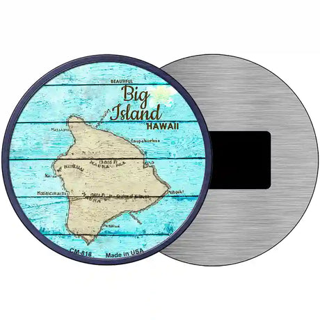 Big Island Hawaii Map Novelty Metal Circular Sign 3.5" (CM)