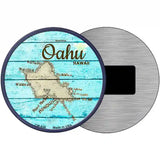 Oahu Hawaii Map Novelty Metal Circular Sign 3.5" (CM)