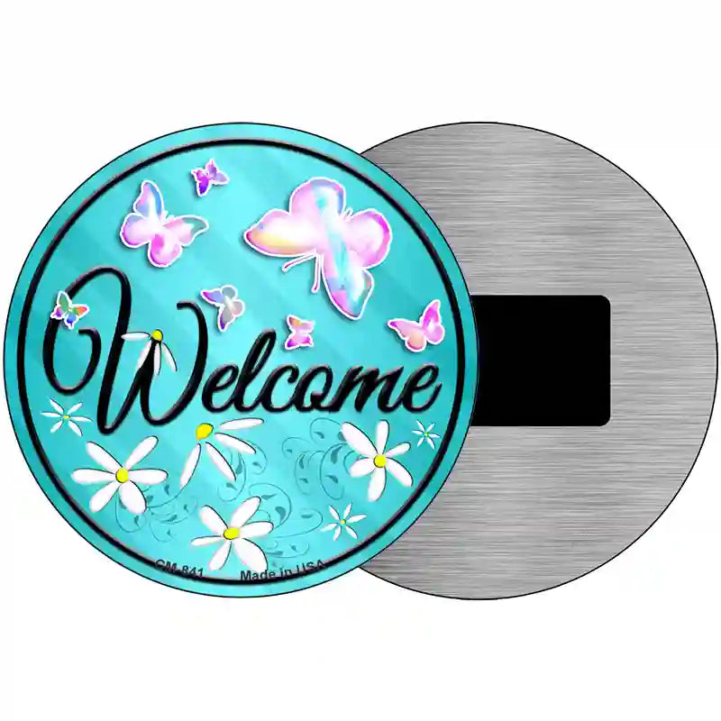 Welcome Novelty Metal Circular Sign 3.5" (CM)