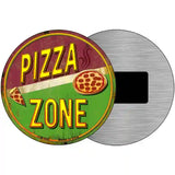 Pizza Zone Novelty Metal Circular Sign 3.5" (CM)