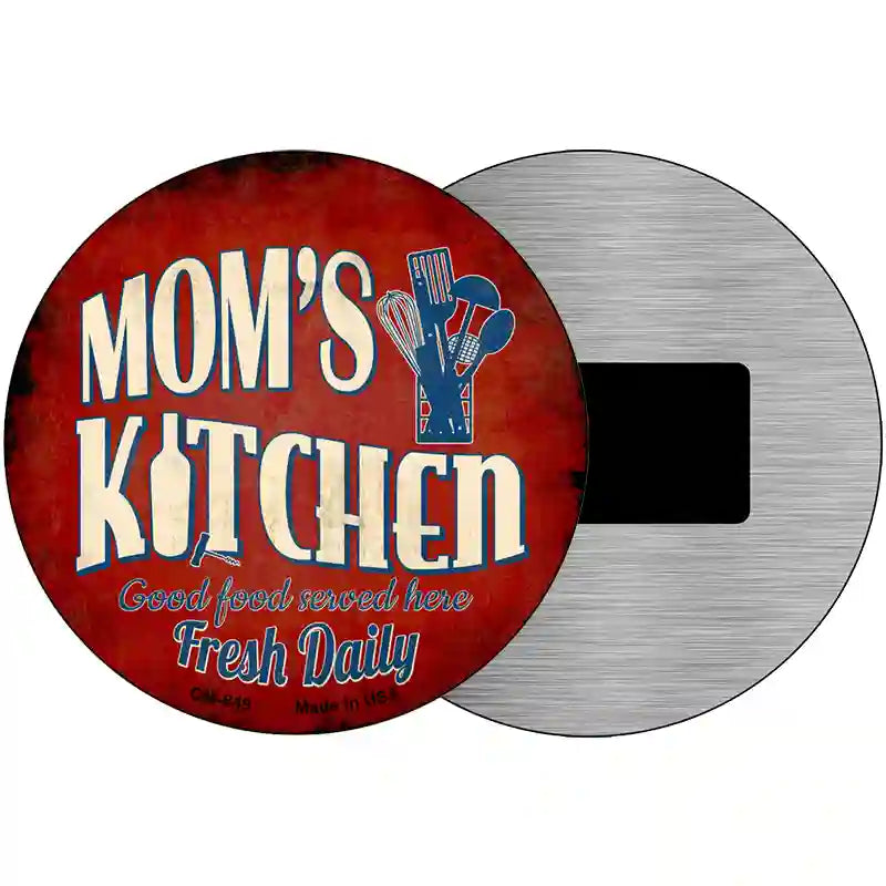 Moms Kitchen Novelty Metal Circular Sign 3.5" (CM)