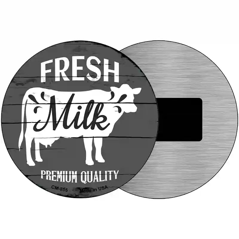 Fresh Milk Premium Quality Novelty Metal Circular Sign 3.5" (CM)