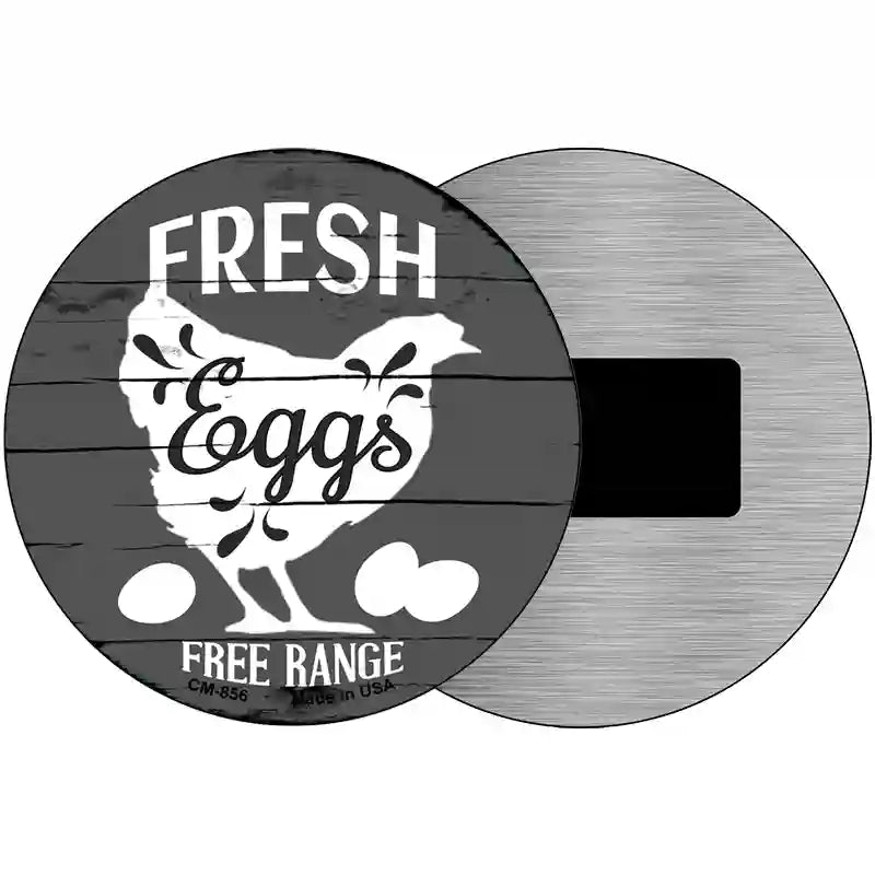 Fresh Eggs Free Range Novelty Metal Circular Sign 3.5" (CM)