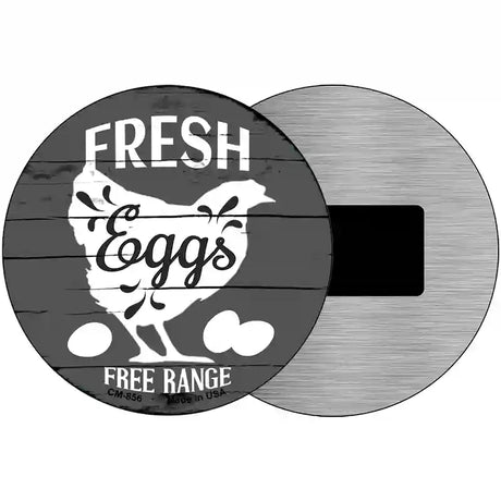 Fresh Eggs Free Range Novelty Metal Circular Sign 3.5" (CM)