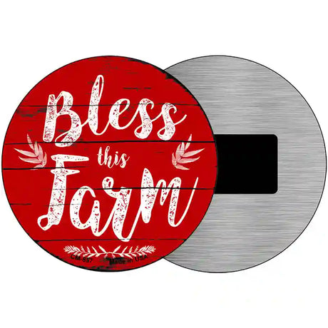 Bless This Farm Novelty Metal Circular Sign 3.5" (CM)