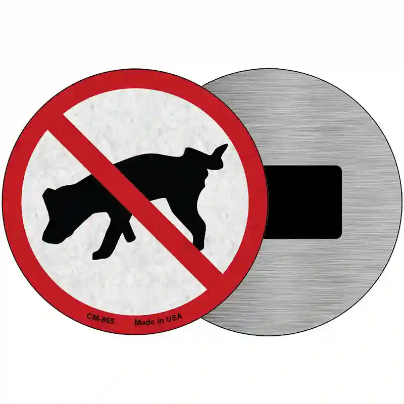 No Dog Pee Novelty Metal Circular Sign 3.5" (CM)