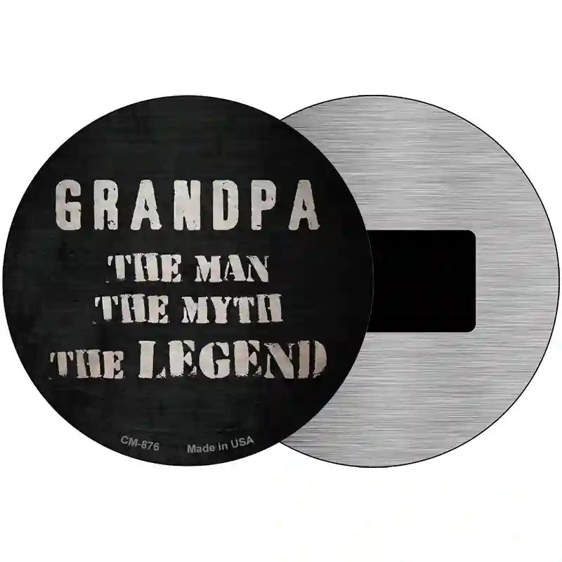 Grandpa The Legend Novelty Metal Circular Sign 3.5" (CM)