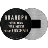 Grandpa The Legend Novelty Metal Circular Sign 3.5" (CM)