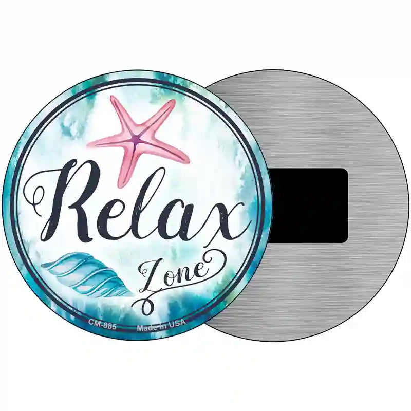 Relax Zone Novelty Metal Circular Sign 3.5" (CM)