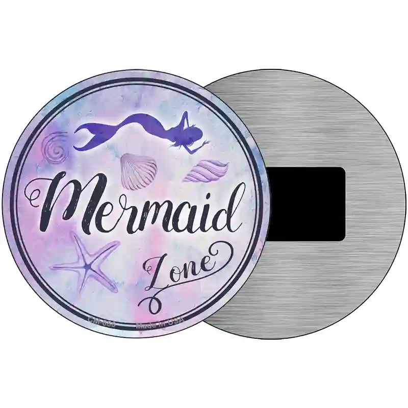 Mermaid Zone Novelty Metal Circular Sign 3.5" (CM)