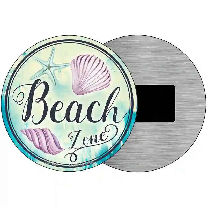 Beach Zone Novelty Metal Circular Sign 3.5" (CM)