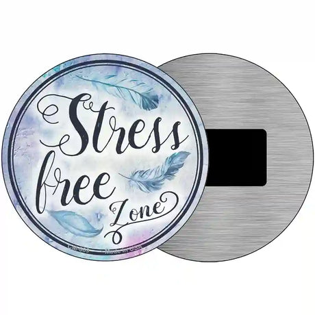 Stress Free Zone Novelty Metal Circular Sign 3.5" (CM)