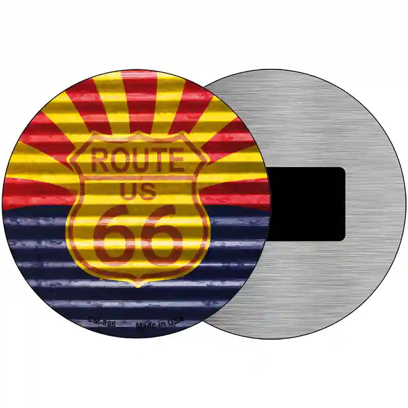 Route 66 Arizona Flag Novelty Circular Sign 3.5" (CM)