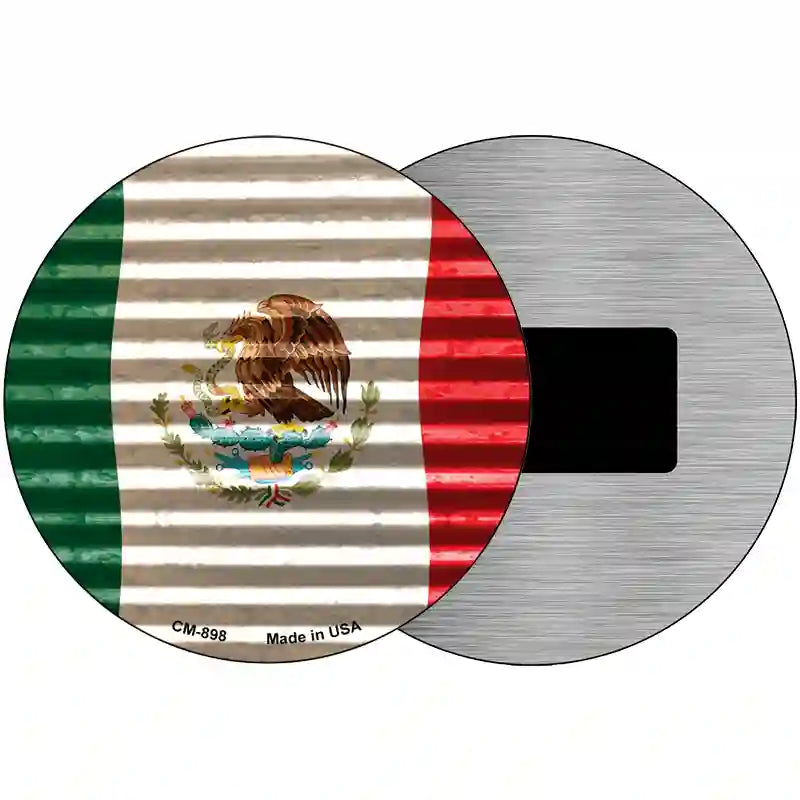 Mexico Flag Novelty Metal Circle Sign 3.5" (CM)