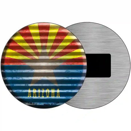 Arizona Flag Corrugated Effect Novelty Circular Sign 3.5" (CM)