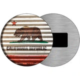 California Flag Corrugated Effect Novelty Circular Sign 3.5" (CM)