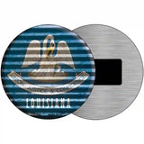 Louisiana Flag Corrugated Effect Novelty Circular Sign 3.5" (CM)