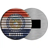 Missouri Flag Corrugated Effect Novelty Circular Sign 3.5" (CM)