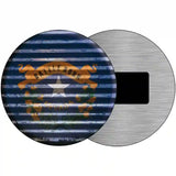 Nevada Flag Corrugated Effect Novelty Circular Sign 3.5" (CM)