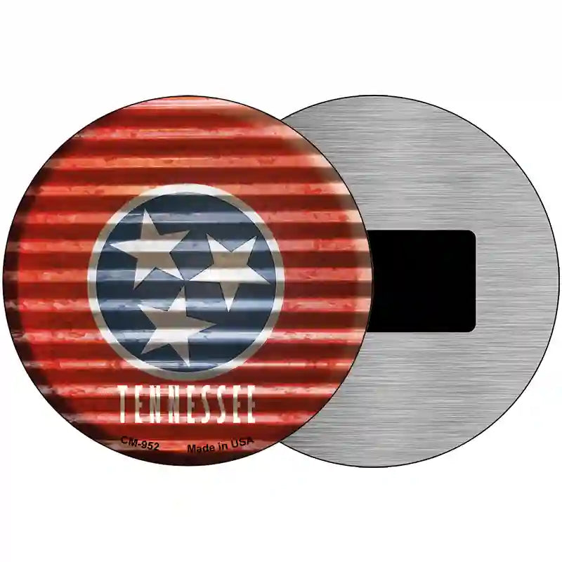 Tennessee Flag Corrugated Effect Novelty Circular Sign 3.5" (CM)