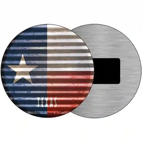 Texas Flag Corrugated Effect Novelty Circular Sign 3.5" (CM)