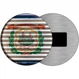 West Virginia Flag Corrugated Effect Novelty Circular Sign 3.5" (CM)