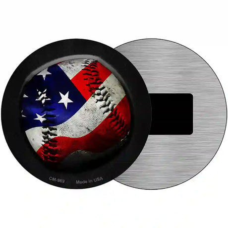 American Baseball Novelty Metal Circular Sign 3.5" (CM)