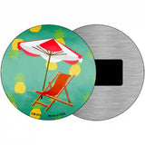 Chair and Umbrella Novelty Metal Circular Sign 3.5" (CM)