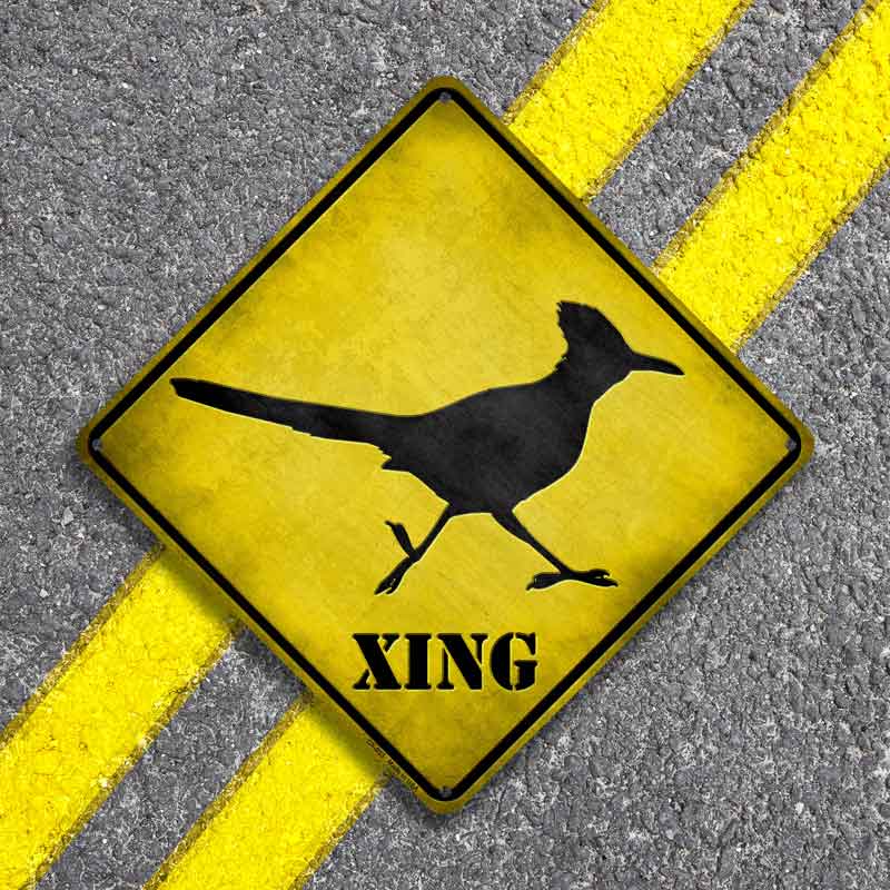 Roadrunner Xing Novelty Metal Crossing Sign