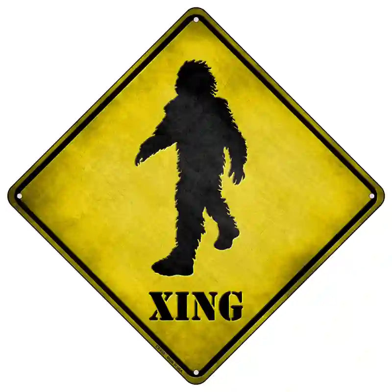 Bigfoot Xing Novelty Metal Crossing Sign 16.5" (CX)